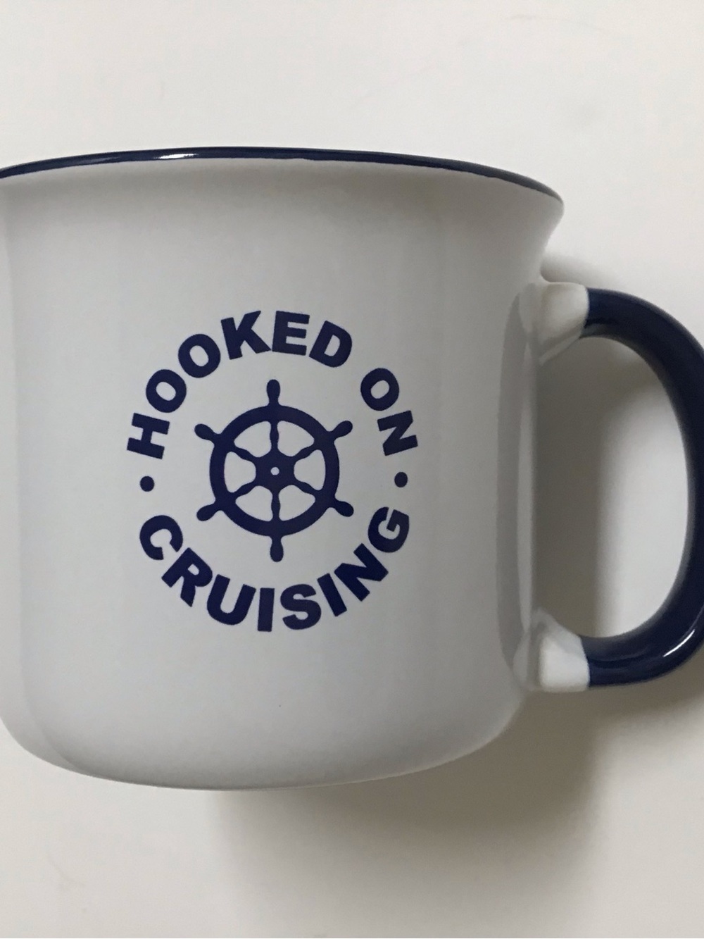 NCL Coffee Mug Norwegian Cruise Line HOOKED ON CRUISING Tea Cup Ceramic Nautical